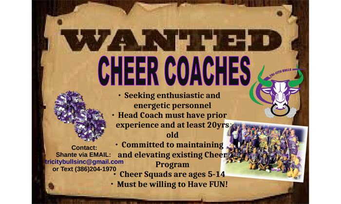 CHEER COACH WANTED 